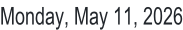 Monday, May 11, 2026